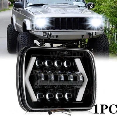 For Jeep Cherokee XJ 1984-2001 Newest 5x7" 7x6 LED Headlight With DRL Hi/Lo Beam - Image 1 of 4