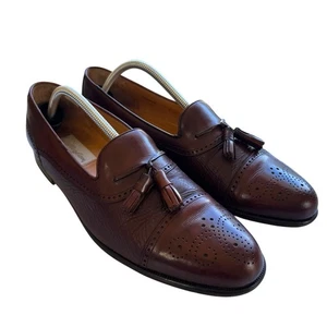 Mezlan Havanna Herren Schuhe Braun Leder Kappe Zehe Quaste Brogue Halbschuhe Größe 11B - Bild 1 von 10