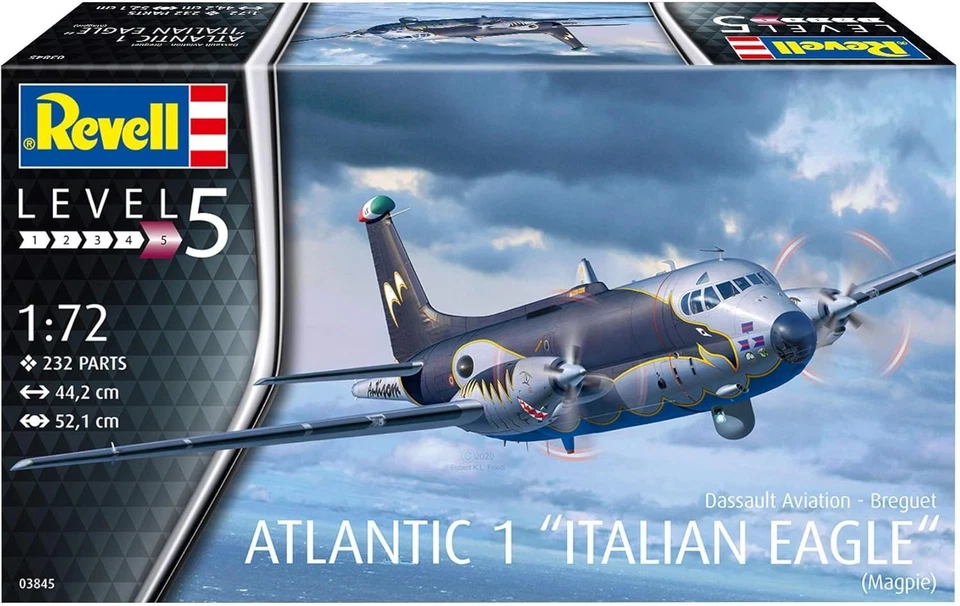 REVELL DASSAULT BREGUET ATLANTIC 1 "ITALIAN EAGLE"  KIT 1/72 03845 - Immagine 1 di 3