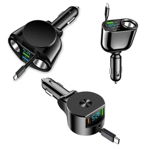 Chargeur Voiture Compact 66W avec Affichage Num��rique et Cable de Charge R��tr - Photo 1 sur 23
