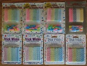 Vintage American Greetings Boxed Birthday Candles Lot Candles Holders Trick - Picture 1 of 7