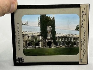 Antique Glass Color Magic Lantern Slide Magdelan College Oxford England - Picture 1 of 4