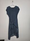 Kachel x Anthropologie Silk Geometric Tie Front Midi Dress Size 10