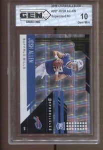 2018 Josh Allen Unparalleled Superplaid #207 124/150 Gem Mint 10 RC Bills - Picture 1 of 2