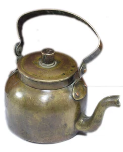Vintage da Collezione Bella Ottone Rich Patina Tè / Caffè Bollitore. G66-267 - Foto 1 di 9