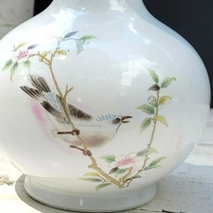 SINGVOGEL VOGEL MIT KIRSCHHARTRIEGELBLÜTEN PORZELLAN 6" McClory JAPAN GFATW - Bild 1 von 12