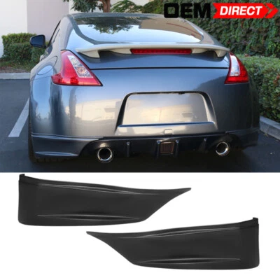 Fits 09-20 Nissan 370Z SS Style Unpainted Rear Bumper Splitter Aprons Spats - PU - Image 1 of 4