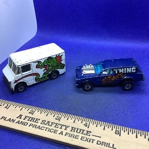 Vintage H. Wheels 1976 Scene Machines Incredible Hulk Delivery Van & Thing Pinto - Bild 1 von 7