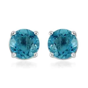 INCREDIBILE!!! Borchie 4,65 ctw Dean Fluorite (IR) Placcate Rodio Sterling - Foto 1 di 5