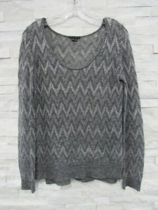 Suéter Theory Jivana Wengué Gris Alpaca Viscosa Lana Transparente Chevron Elástico M - Imagen 1 de 7