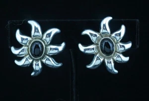 Tiffany & Co. Ohrringe Sterlingsilber schwarzer Onyx Sonne - Bild 1 von 2