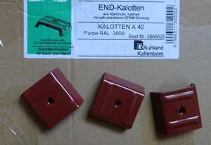 END Kalotten aus Alu mit EPDM Dichtung RAL 3009 Oxidrot 165 Stück unbenutzt - Bild 1 von 2
