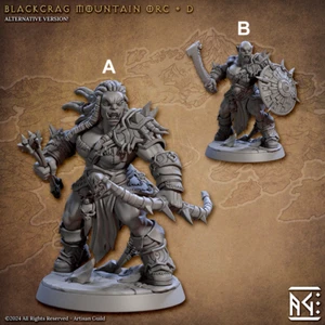 Blackcrag Mountain Orc D Fantasy Miniatur DnD 5e Wargames Pathfinder TTRPG - Bild 1 von 2