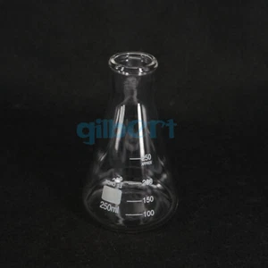 250ml Borosilicate Glass Conical Erlenmeyer Flask Lab - Picture 1 of 4