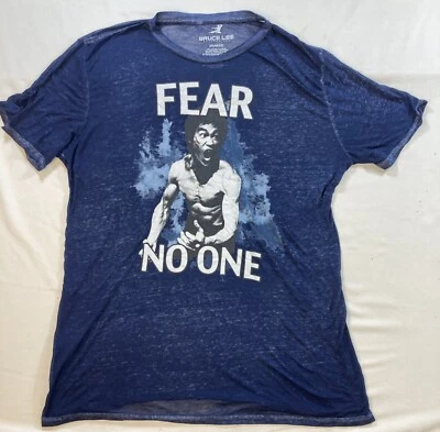 Bruce Lee Enterprises Adult 2X Fear No One Blue Short Sleeve Sheer T-Shirt - Image 1 of 4