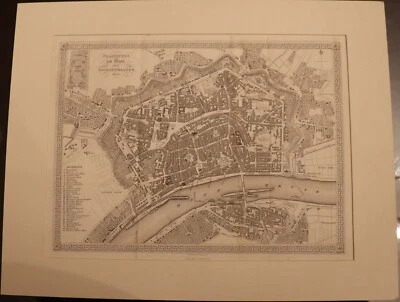 1828 Frankfurt am Main Sauchsenhausen map - Shury & Son - Black Armstrong London - Image 1 of 4