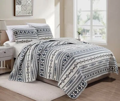 Colby 3-Piece Western Geometric Tribal Washed Microfiber Bedspread Quilt Set - Image 1 of 3