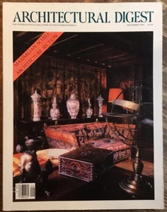 Architectural Digest Magazine September 1990 Library of Chateau de Meautry - Picture 1 of 3