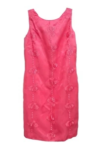 David Warren Pink Sleeveless Silk Chiffon Sleeveless Dress Size 12 - NWT - Picture 1 of 8