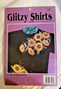 SUNFLOWER 'N' POT 77153 glitzernde Hemden Bügelbild Applikation Kit Fast Fun Easy Neu aus altem Lagerbestand - Bild 1 von 3