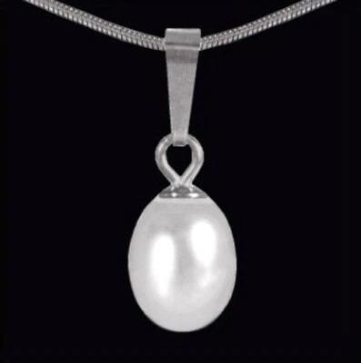 925 ECHT SILBER RHODINIERT *** Perlen SW-Zuchtperlen Anhänger  17 mm - Bild 1 von 2