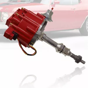 HEI Distributor 65,000 Volt Coil 7500 RPM Module Red Fit Ford 351C 351M 400 429 - Picture 1 of 4