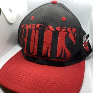 EXTREMELY RARE Vintage 90's Authentic Chicago Bulls Snapback Hat Logo 7 - Picture 1 of 9