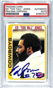 1978 Topps ED "Too Tall" JONES Signed Auto Cowboys Card #429 PSA/DNA Slabbed