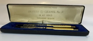 Vintage Set Kugelschreiber Arpege Chanel No 5 14kt Gold Exclusive Dry Ink - Bild 1 von 6