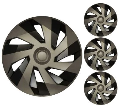 4 x Graphite Grey Wheel Trims Hub Caps 14" fits Citroen C1 C2 C3 C4 Saxo - Image 1 of 3