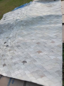 Rare Find...Serena & Lily Scalloped Cowhide Rug Largest size 11 x 14 FEET - Picture 1 of 7