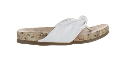 Sandalia de cuña Happy Thong blanca brillante Lifestride para mujer - talla 11W Foto 1 de 4