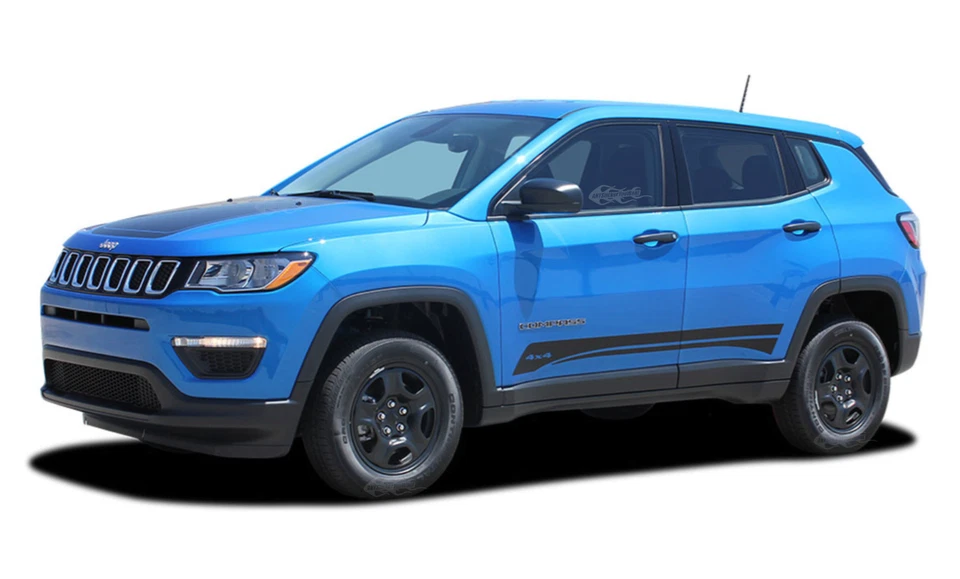 x2 Course Side Stripe Vinyl Decals Fits Jeep Compass 2017-2025 — 第 1/4 张图片
