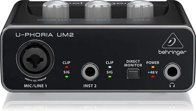 Binger 2 input 2 Output USB Audio interface Black 1-Channel UM2 U-PHORIA - Image 1 of 4