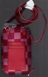 New No Boundaries Zip Around Crossbody Bag/Wallet Phone Pouch Pink Checkered - Picture 1 of 2