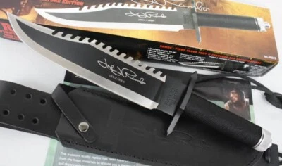 15'' New Rambo 2 Hand signed version Camping Combat Tactics Hunting Knife VTH57T - Image 1 of 4