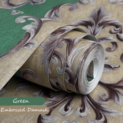 10M Rare European Luxury Damask Wallpaper Deep Embossed Textured Non-woven Roll - Image 1 of 4