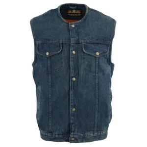 Motocicleta Milwaukee Leather 1937 Biker's Edge para hombre denim frontal a presión estilo club - Imagen 1 de 6