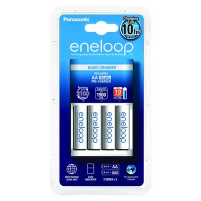 Panasonic Ladegerät BQ-CC51 + 4x eneloop AA Akku 1900mAh geringe Selbstentladung - Bild 1 von 4