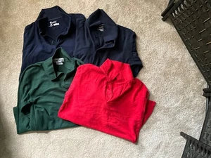 Lot of 4 Boys School UNIFORM Polo Shirts Used. Long sleeve sz 18 - Picture 1 of 2