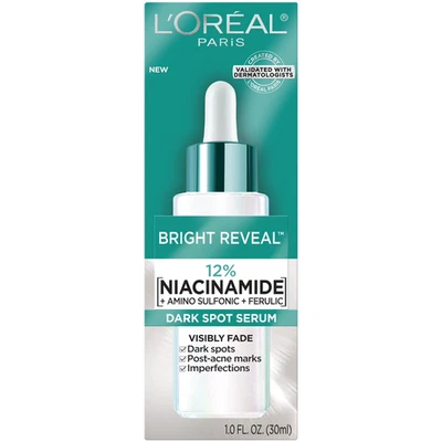 Suero para manchas oscuras L'Oreal Bright Reveal 12 % niacinamida - 1,0 FL OZ (30 ml) Foto 1 de 4