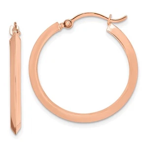 10k Rose Gold Polished Hoop Earrings 1.35gm L-26 mm, W-25 mm - Picture 1 of 4