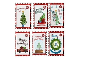 Set mit 6 lustigen Weihnachtskarten inspirierten Stempeln Zitat skurril Vinyl Aufkleber Sticker - Bild 1 von 1