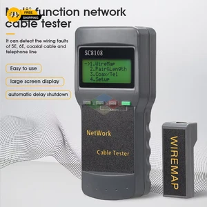 Tragbarer SC8108 LCD Netzwerk Tester Messgerät RJ45 Cat5E Cat6 UTP Unshield LAN Kabel - Bild 1 von 6