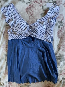 Neu mit Etikett Damengröße 29 W 1 Stück stahlblau und weiß Badekleid von B2Prity - Bild 1 von 4