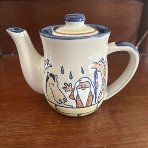Louisville Steinzeug Noah’s Ark Kinder Teekanne mit Deckel 5" Pferd Giraffe Löwe - Bild 1 von 7