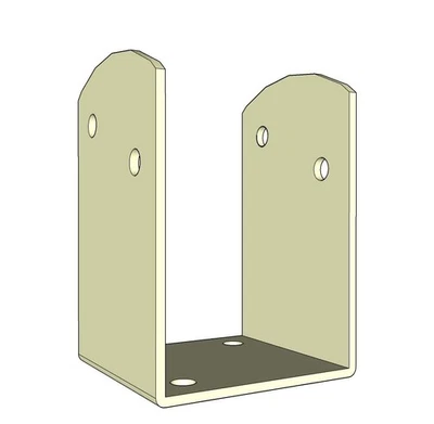 Staffa a U per travi, supporto porta pilastro in acciaio zincato - Immagine 1 di 2