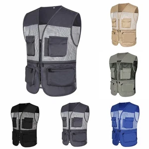 Men's Mesh Waistcoat with Multi Pockets Suitable for Fishing and Photography - Picture 1 of 10