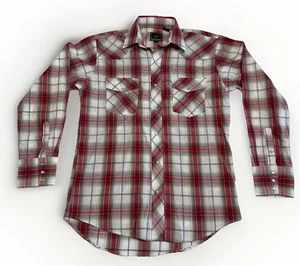 Roper Hemd Damen Medium rot kariert Druckknopf Perlen Knopfleiste Kragen Langarm - Bild 1 von 8