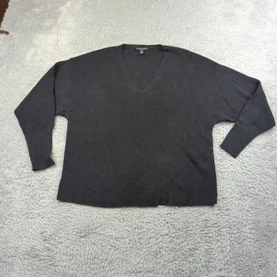Suéter Eileen Fisher Mujer Petite PM Negro Cuello en V Acanalado Tejido Hilo Italiano Foto 1 de 4